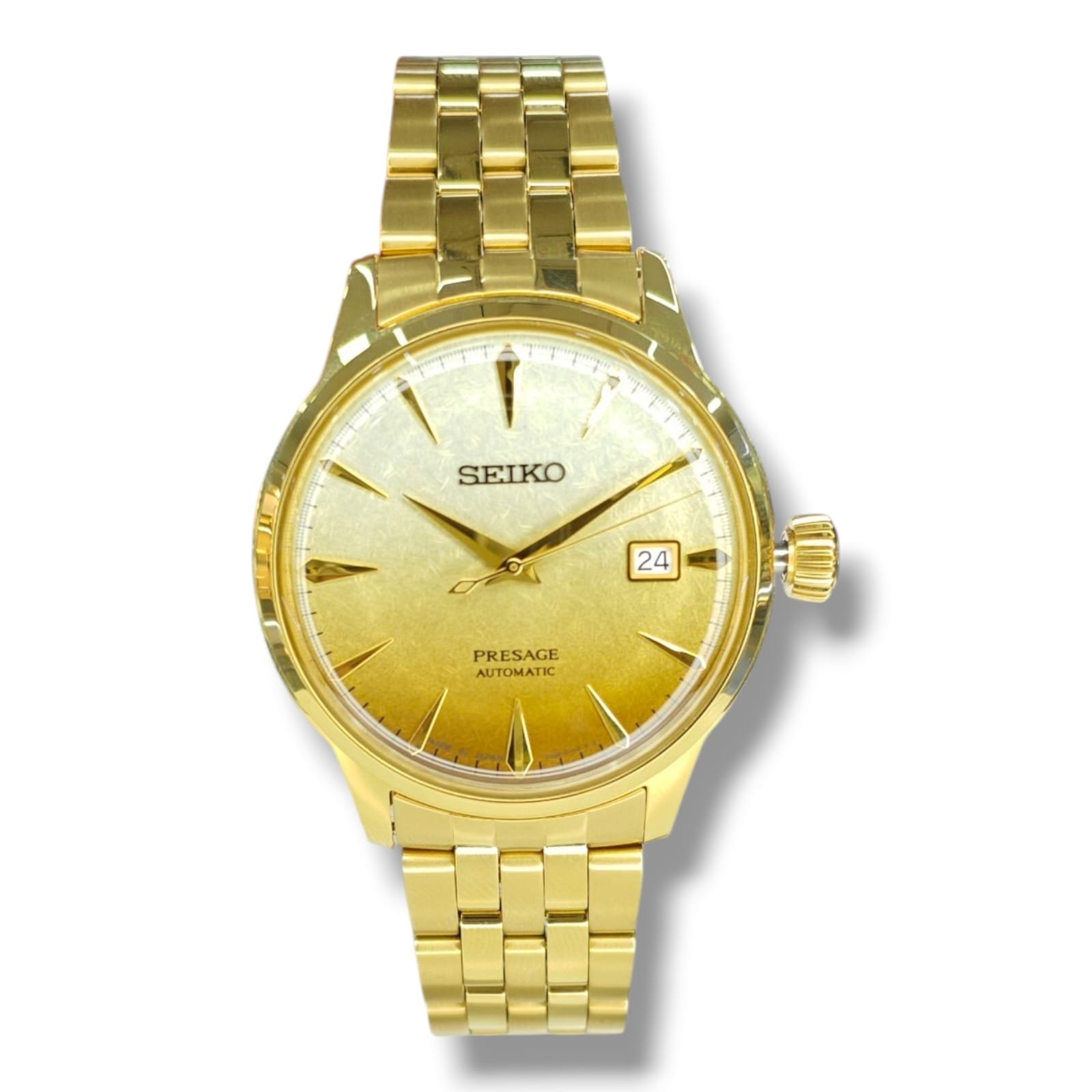 Presage Men Automatic Gold Dial Analog Stainless Steel Watch - Image 3
