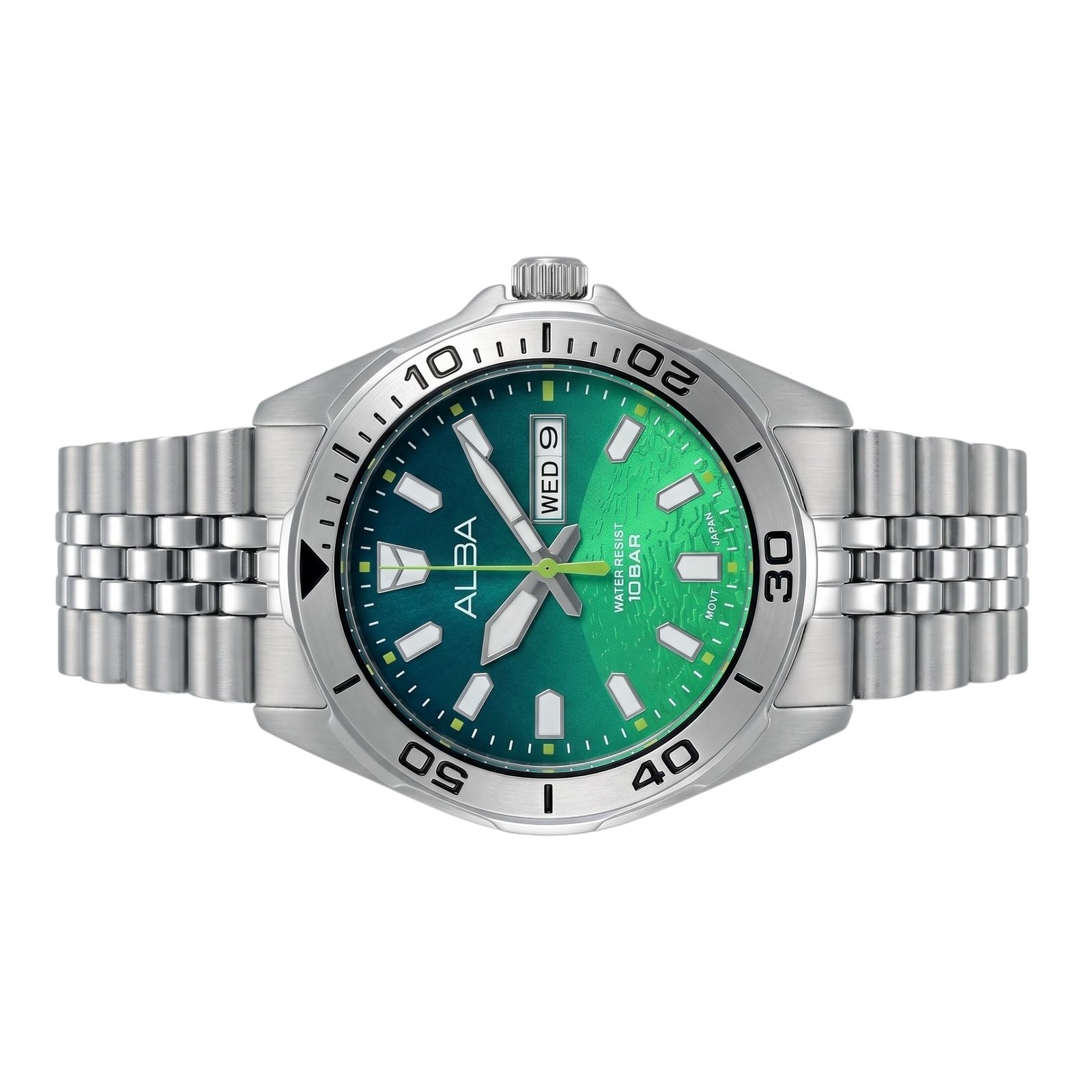 Alba Active Men Quartz Green Dial Analog Stainless Steel Watch - Image 4