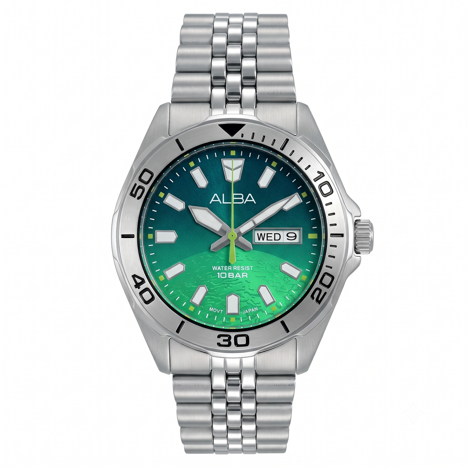 Alba Active Men Quartz Green Dial Analog Stainless Steel Watch - Image 2