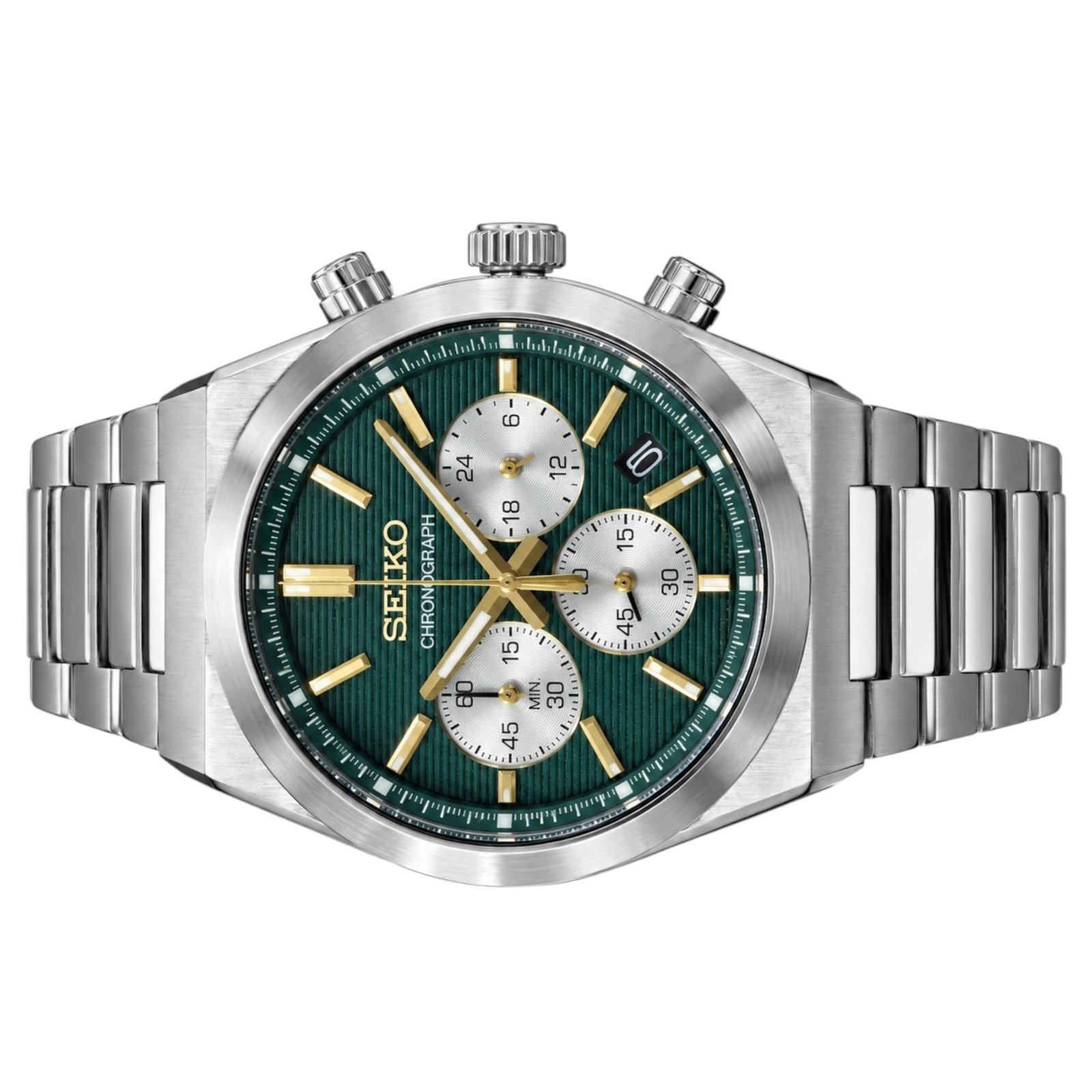 Seiko Men’s Chronograph Watch with Green Dial - Image 3