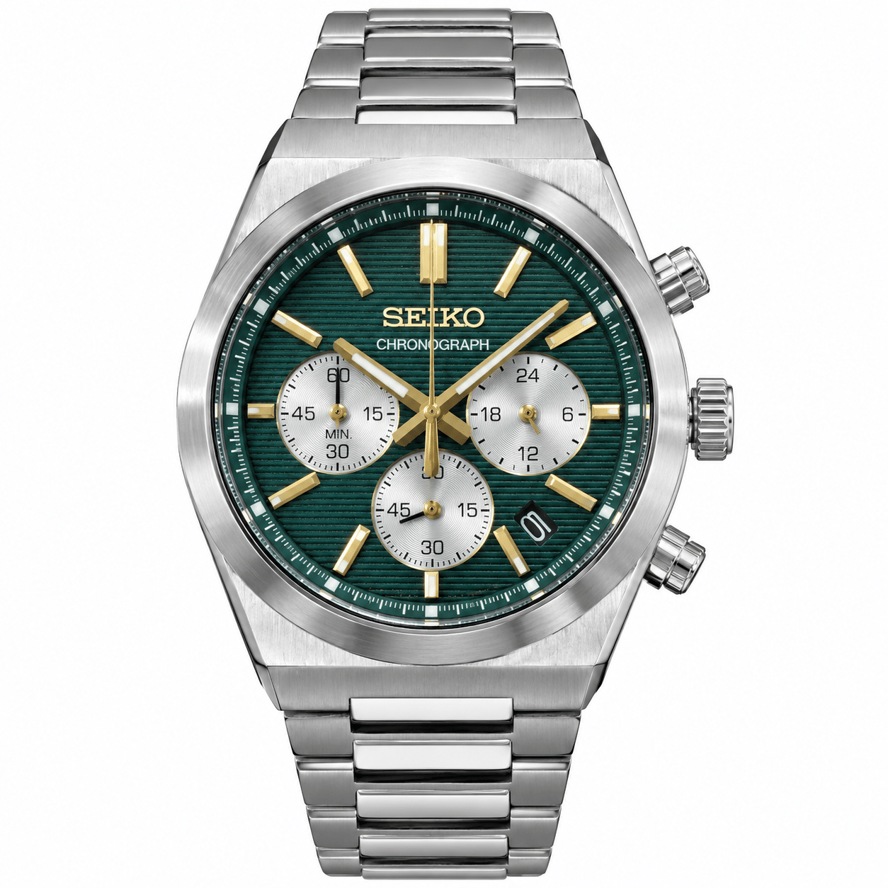 Seiko Men’s Chronograph Watch with Green Dial - Image 2