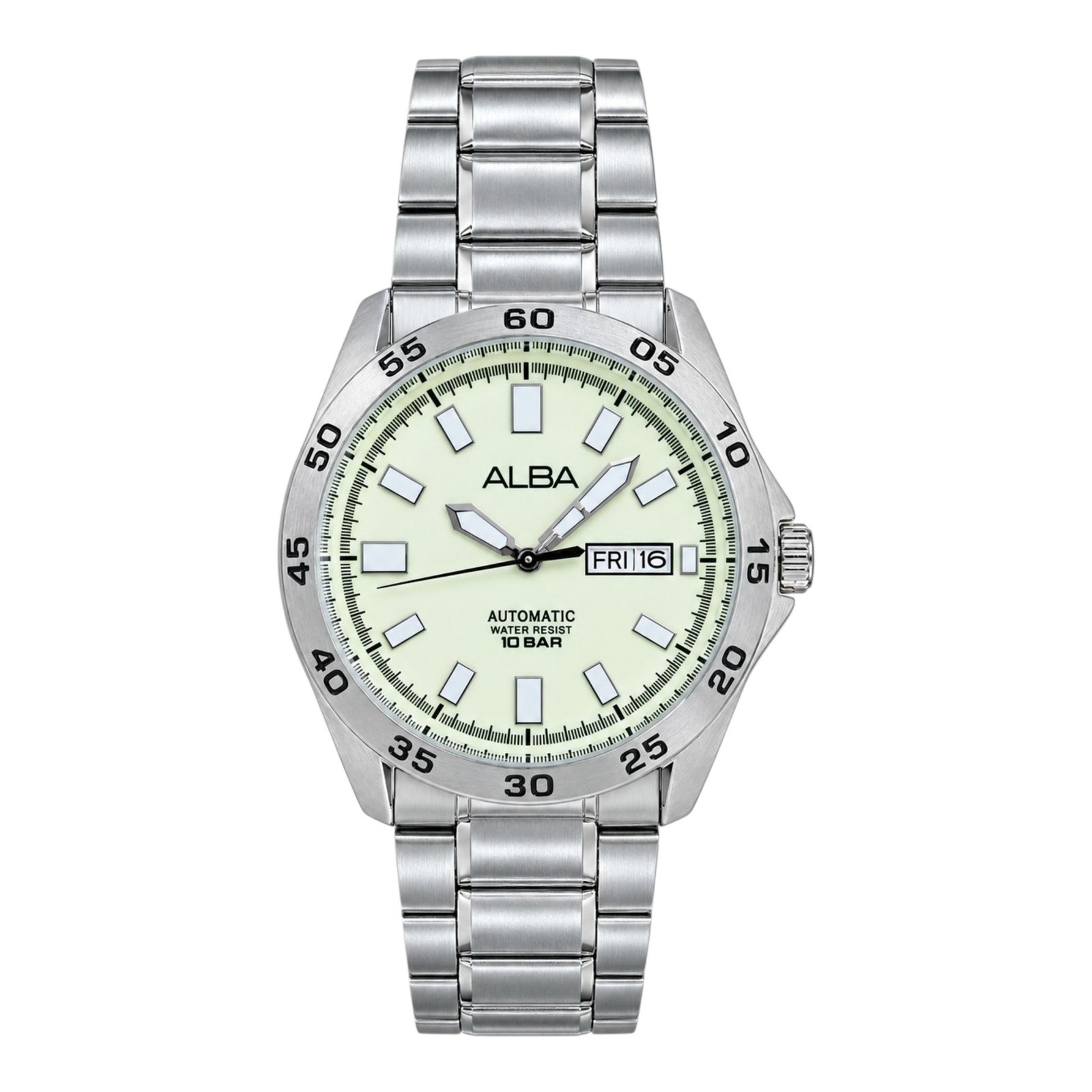 Alba Mechanical Men Automatic Green Dial Analog Stainless Steel Watch - Image 2