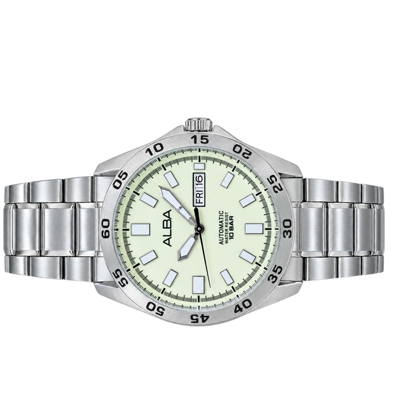 Alba Mechanical Men Automatic Green Dial Analog Stainless Steel Watch - Image 3