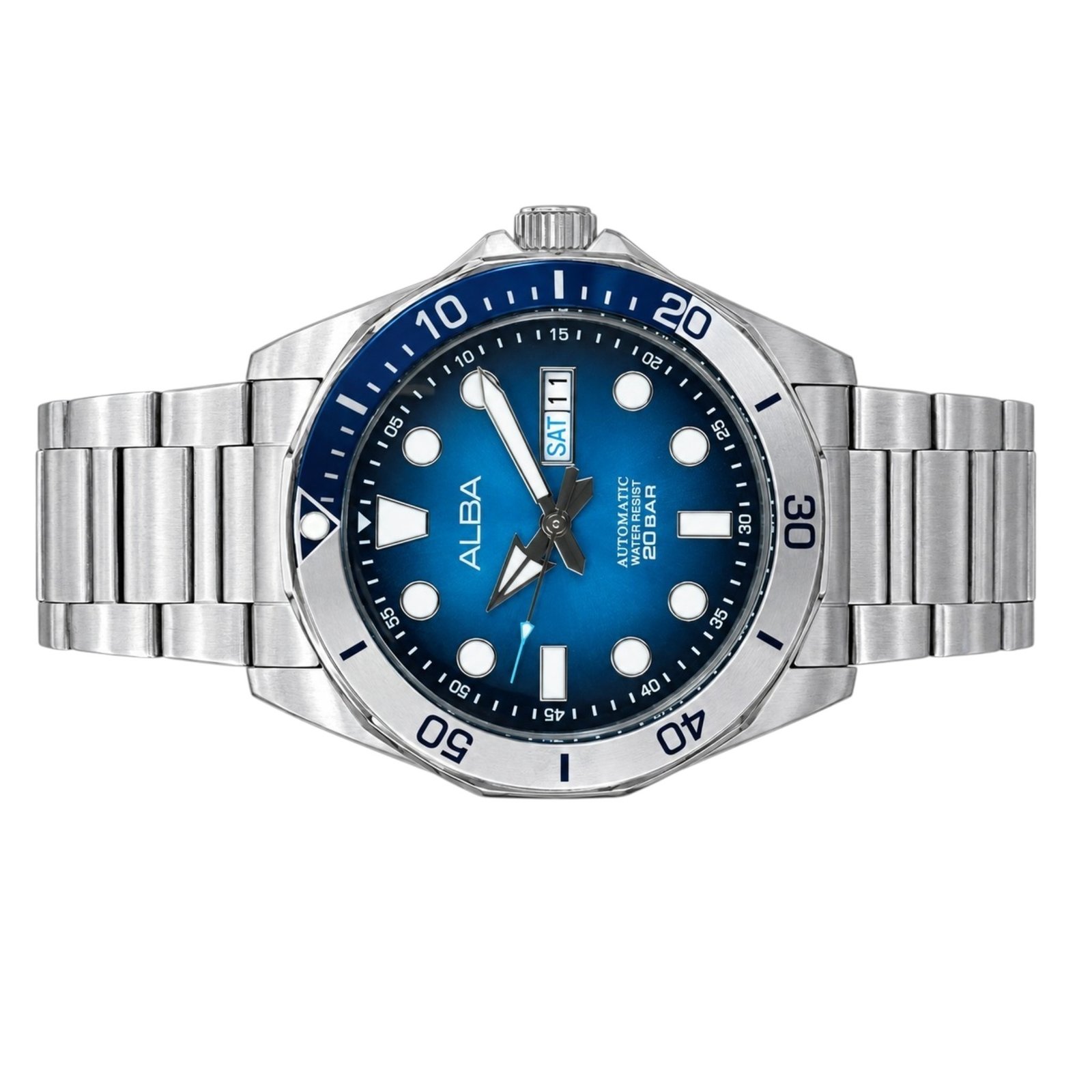 ALBA Light Blue & Black Gradation Dial Automatic Watch - Image 3